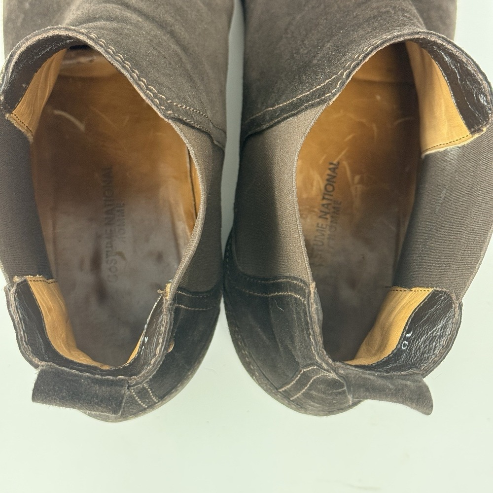 Vintage Costume National Homme Chelsea Boots Men's Size 10 Suede Chocolate Brown - Picture 10 of 12